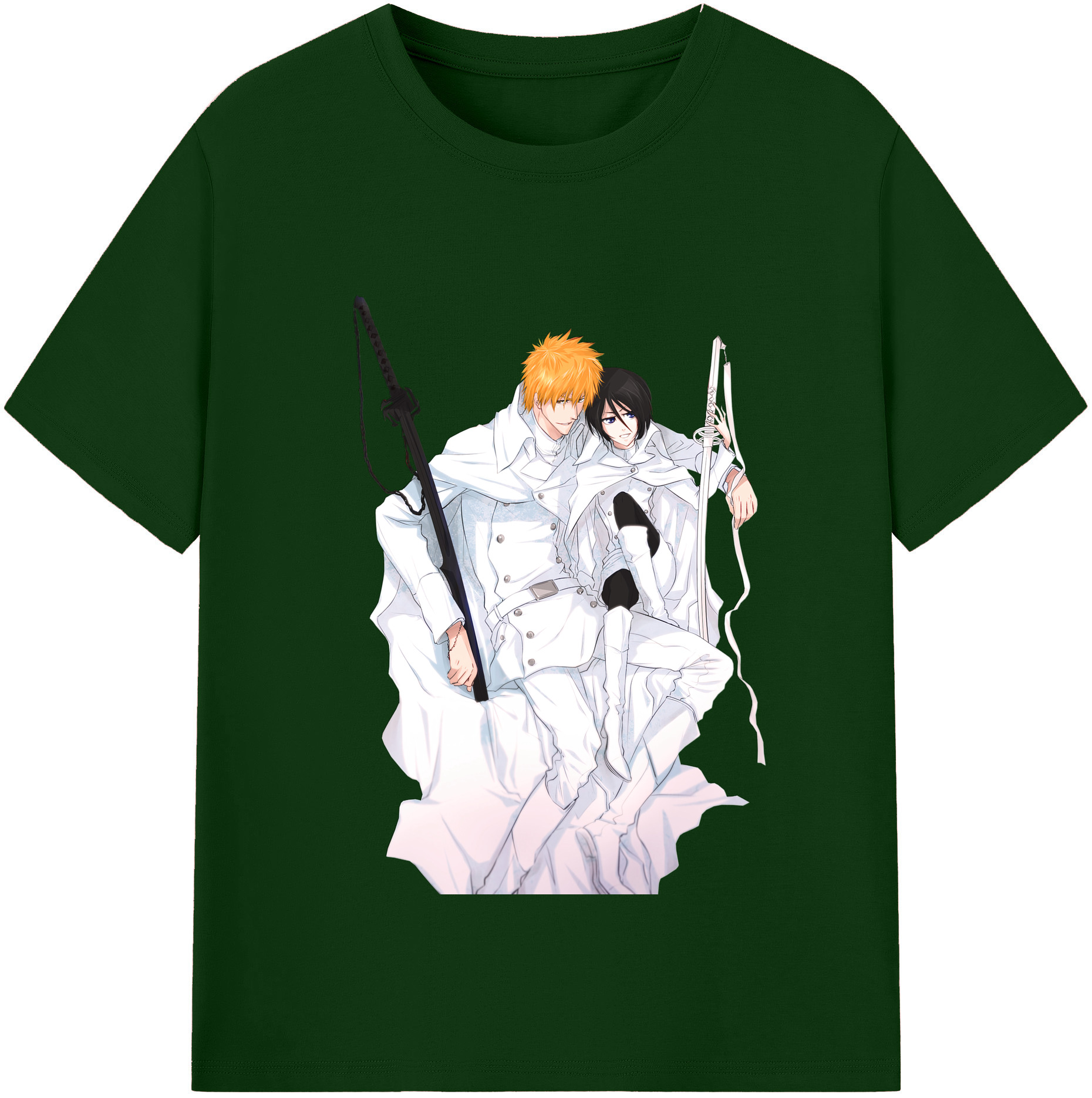 （画像用） ブリーチ 黒崎一護（くろさき いちご）BLEACH Kurosaki Ichigo 綿100％半袖Tシャツ（フロントプリント）